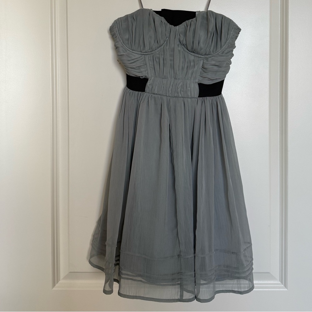 Pins and Needles Silver/Grey Strapless Mini Dress